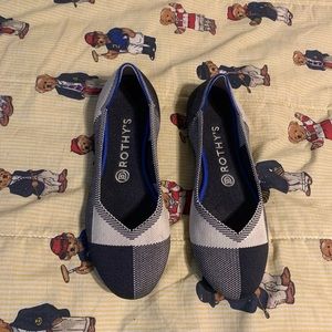 Rothy’s Flats Womens Size 8.5 Navy Blue Beige
